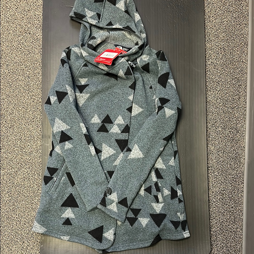 Stylish Gray Triangle Pattern hooded Jacket